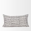 Jenna 14x26 Cream/Black Print Linen Lumbar Decorative Pillow Cover, by Mercana, 14" length x 26" width x 0.2" height thumbnail 6