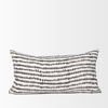 Jenna Cream with Black Print Linen Lumbar Decorative Pillow Cover, by Mercana, 14" length x 26" width x 0.2" height thumbnail 6