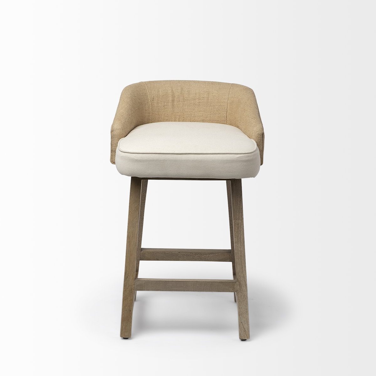 Monmouth 24.25' Seat Height Cream/Beige Fabric Seat Brown Wood Frame Counter Stool, Counter & Bar Stool by Mercana, 19.5" length x 20.5" width x 30.25" height View 3