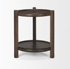 Romi Dark Brown Wood with Bottom Shelf Round Accent Table, Side & End Table by Mercana, 23.5" length x 23.5" width x 26" height thumbnail 8