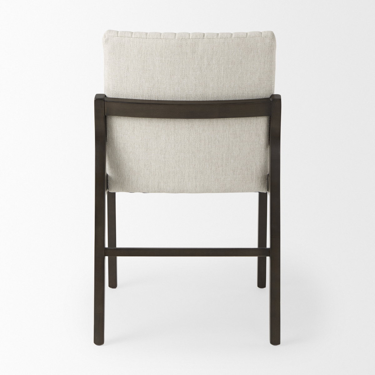 Tahoe Cream Fabric and Black-Brown Wood Dining Chair, by Mercana, 20.08" length x 24.8" width x 33.66" height View 7