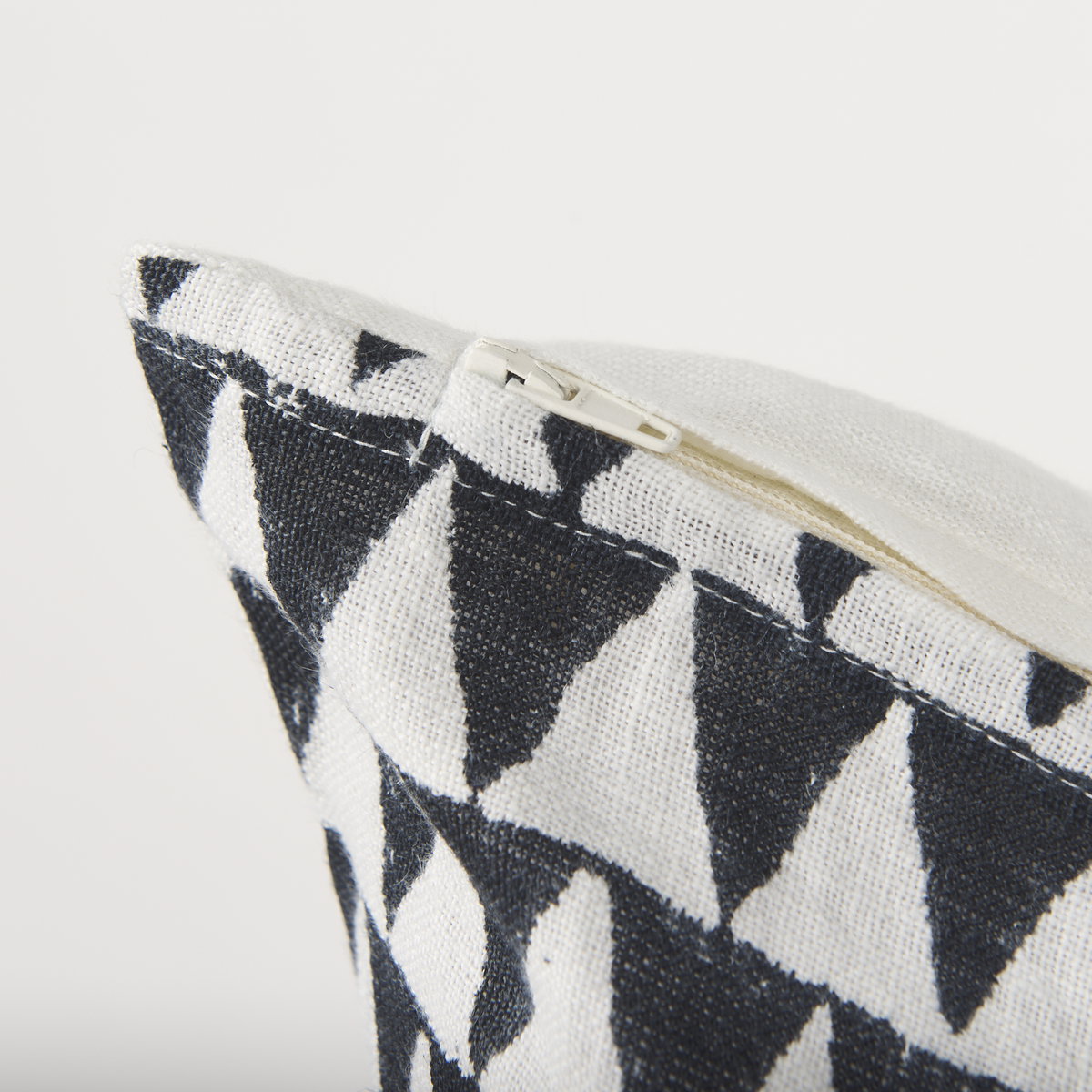 Jolie Cream with Black Print Linen Square Decorative Pillow  Cover, by Mercana, 22" length x 22" width x 0.2" height View 8