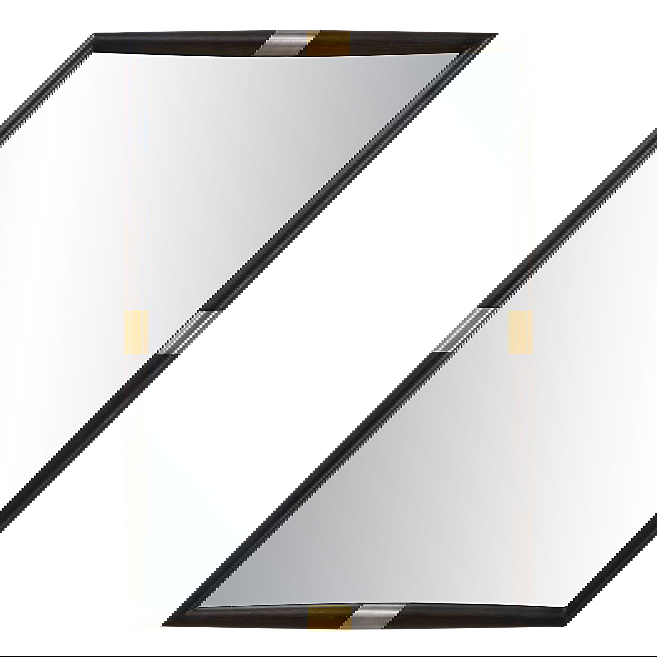 Larkin Dark Wood & Brass Mirror, by Uttermost, 29.75" width x 43.5" height x 2" depth View 1