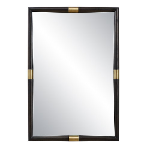 Larkin Dark Wood & Brass Mirror