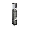 Navin 10x46.5 Black Metal Body White Fabric Shade Rectangular Wall Sconce, by Mercana, 10.04" length x 8.86" width x 46.85" height thumbnail 1