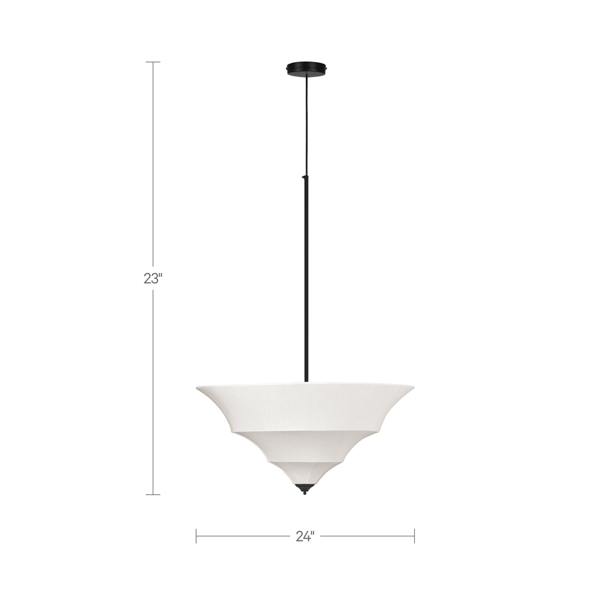 Corrina Pendant Lamp Large White, by Moe's Home, 24" width x 23" height x 24" depth View 4