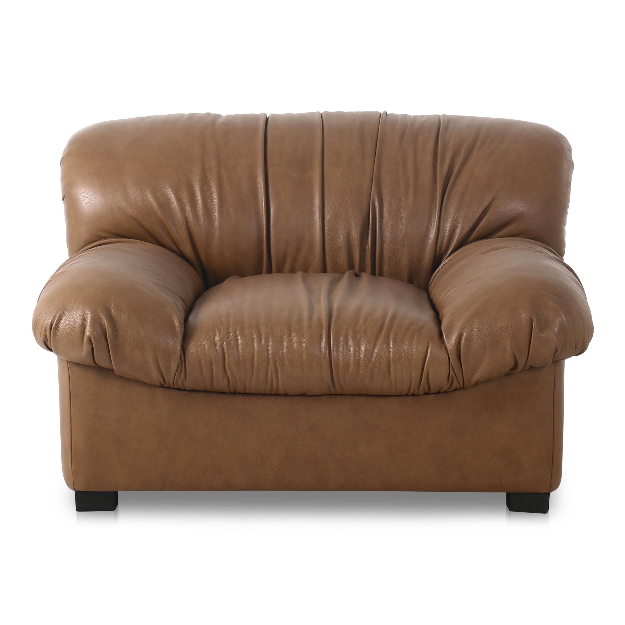 Halston Lounge Chair Tan Leather, Accent Chair by Moe's Home, 43.3" width x 27.5" height x 39.4" depth View 1