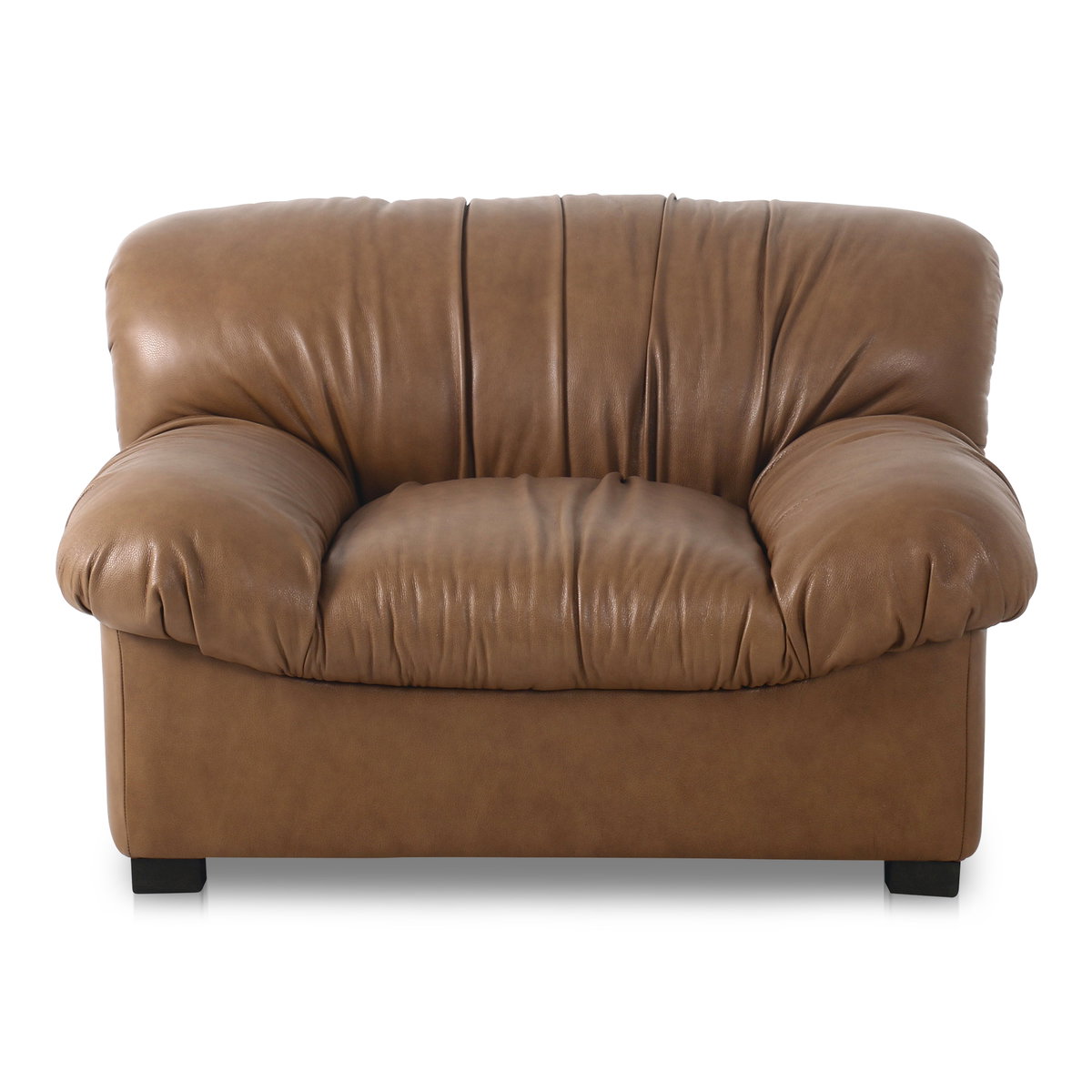 Halston Lounge Chair Tan Leather, Accent Chair by Moe's Home, 43.3" width x 27.5" height x 39.4" depth View 1