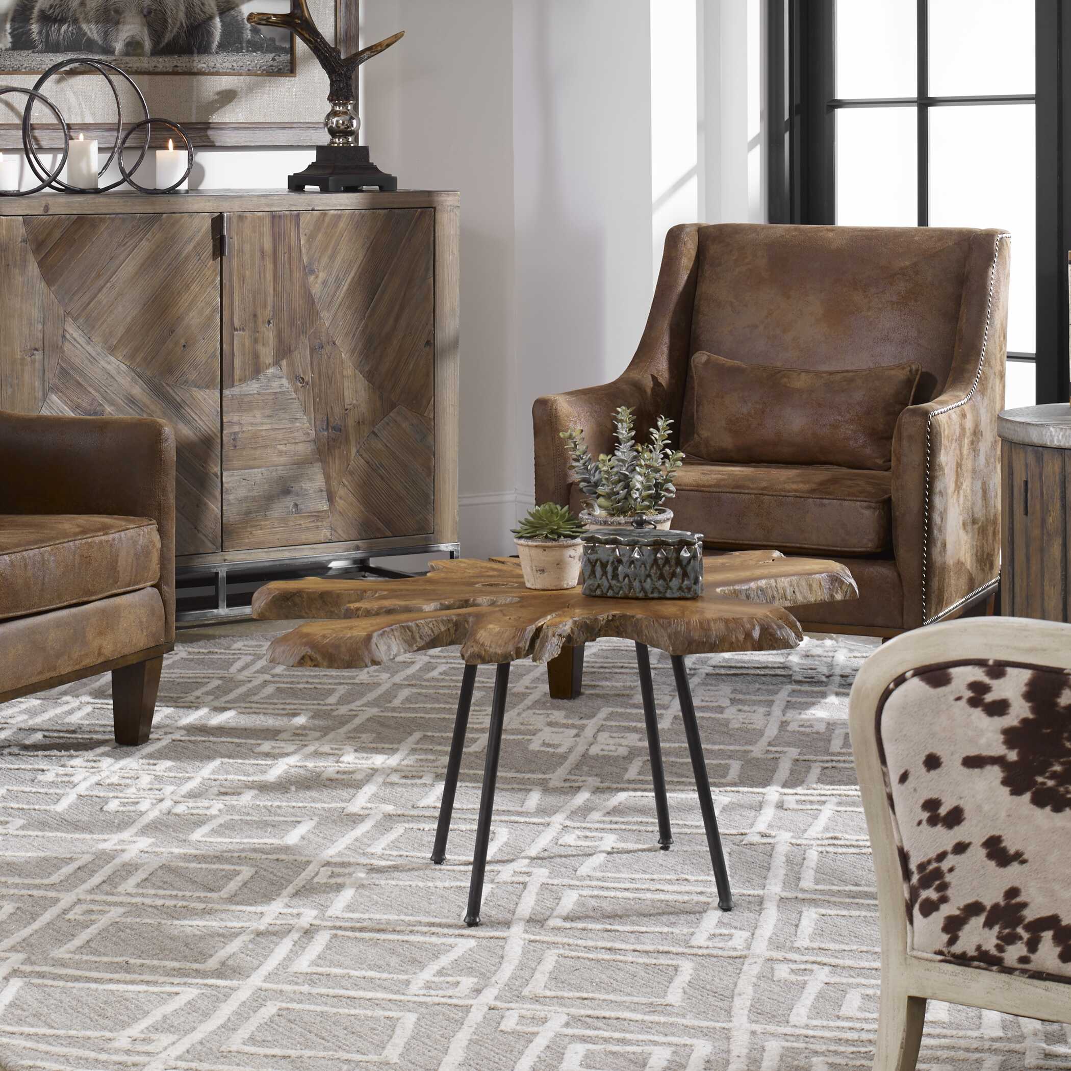 Kravitz Accent Table, Furniture by Uttermost, 38" width x 17.25" height x 28" depth View 7