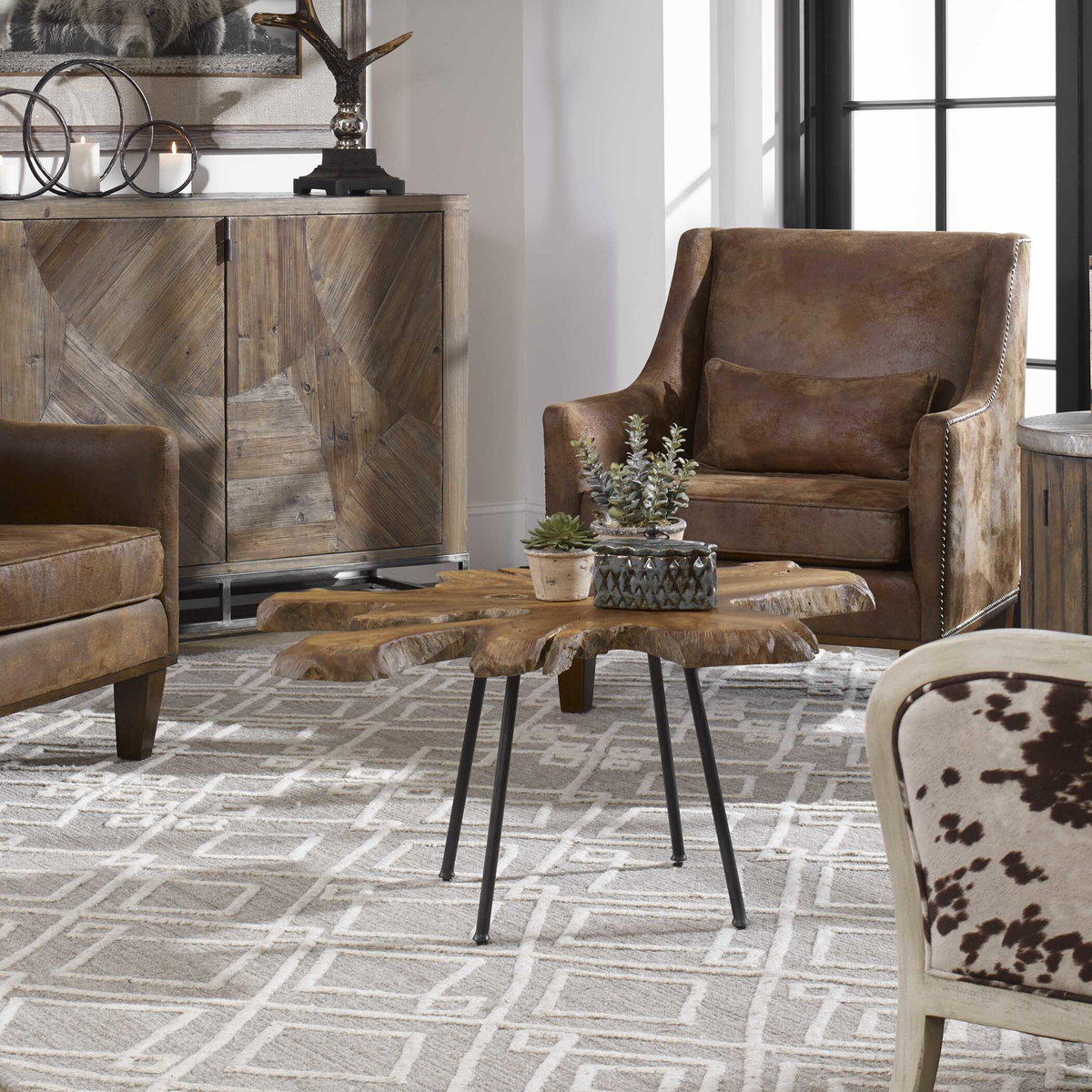 Kravitz Accent Table, Furniture by Uttermost, 38" width x 17.25" height x 28" depth View 7