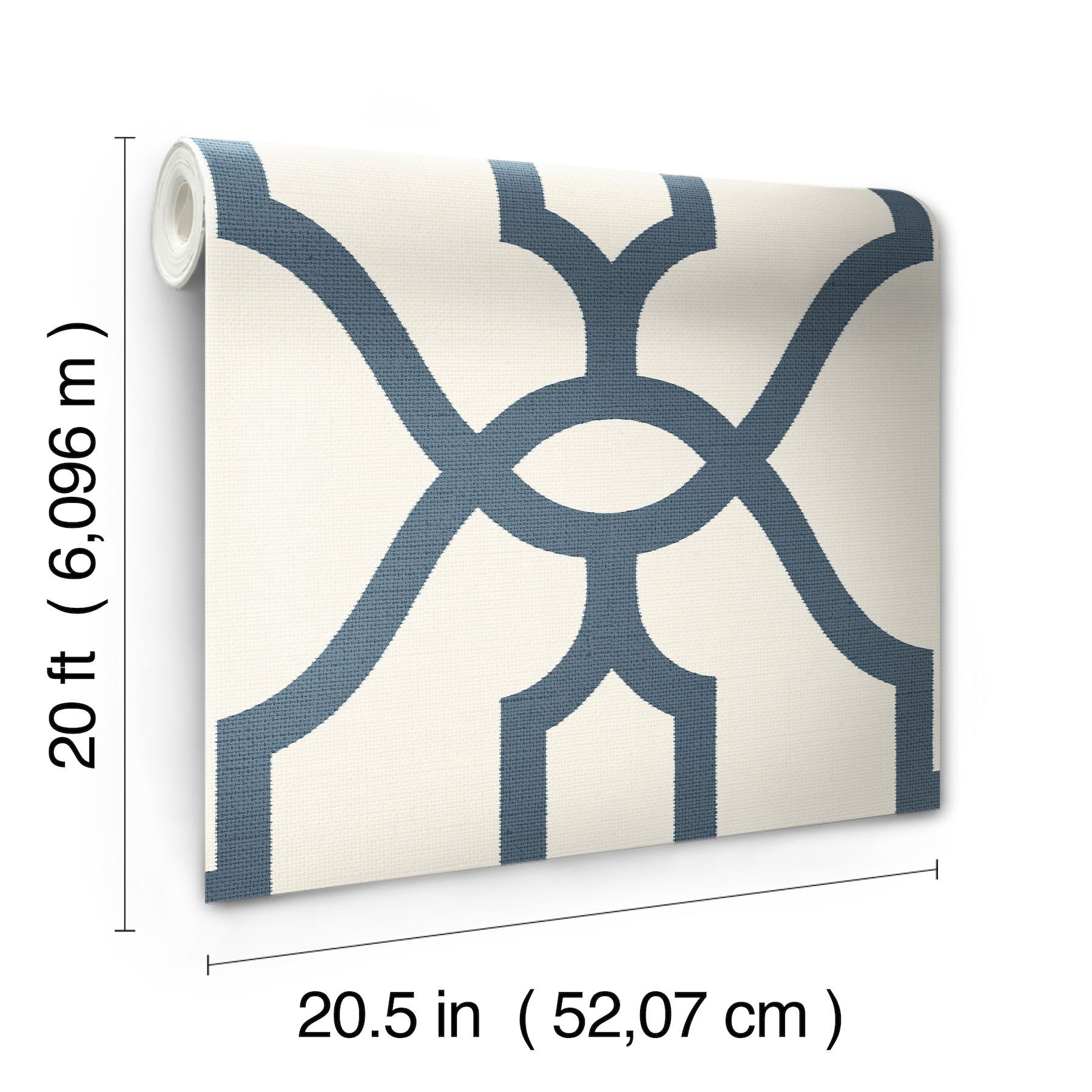 Magnolia Home Woven Trellis Blue & White Peel & Stick Wallpaper large image 