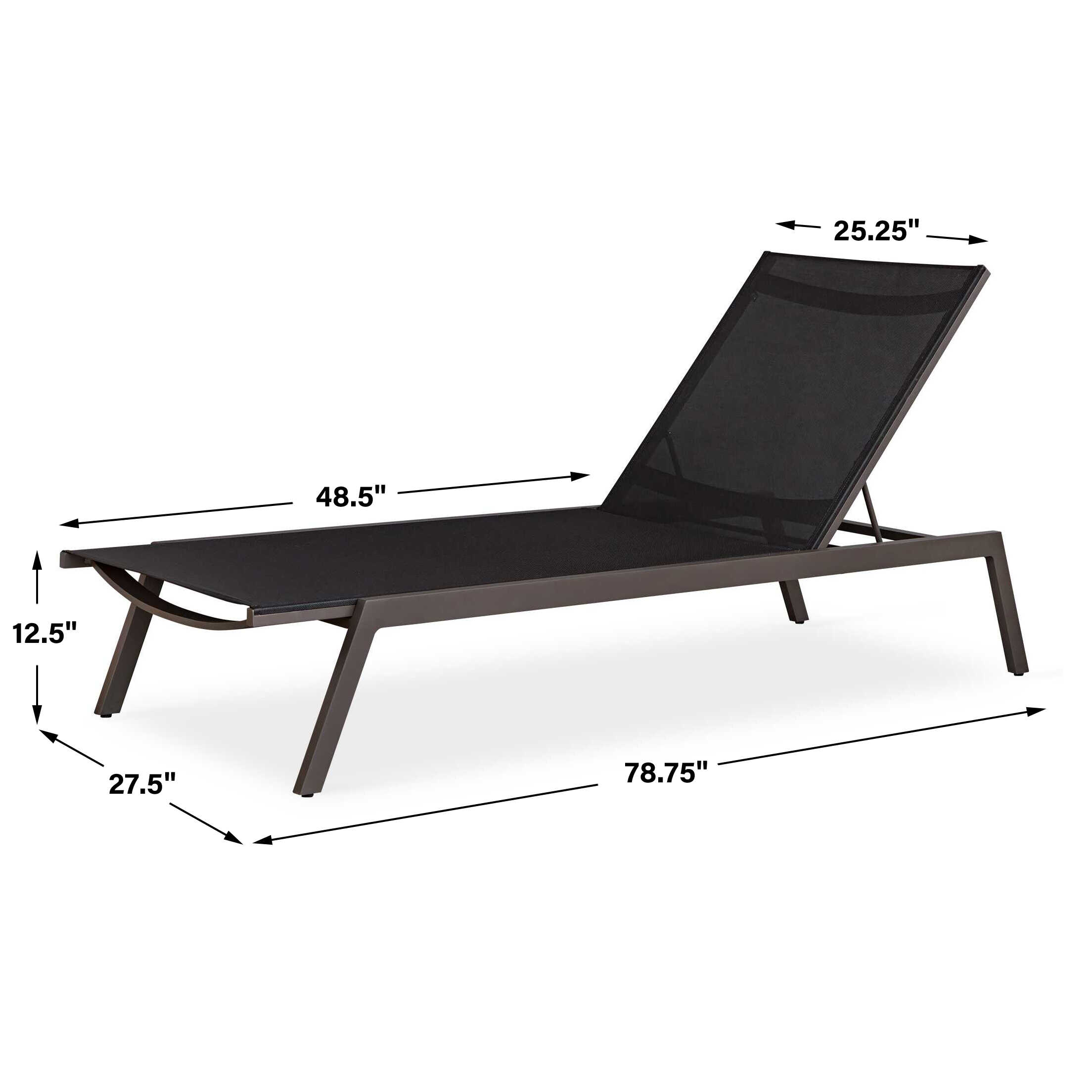 Bea Outdoor Pool Chaise, Furniture by Uttermost, 78.75" width x 12.5" height x 27.5" depth View 3