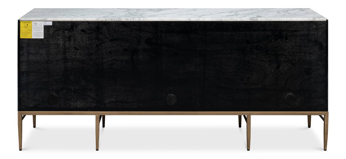 Palisade Shagreen Credenza, by Sarreid, 1'7" length x 6'8" width x 2'10" height View 3