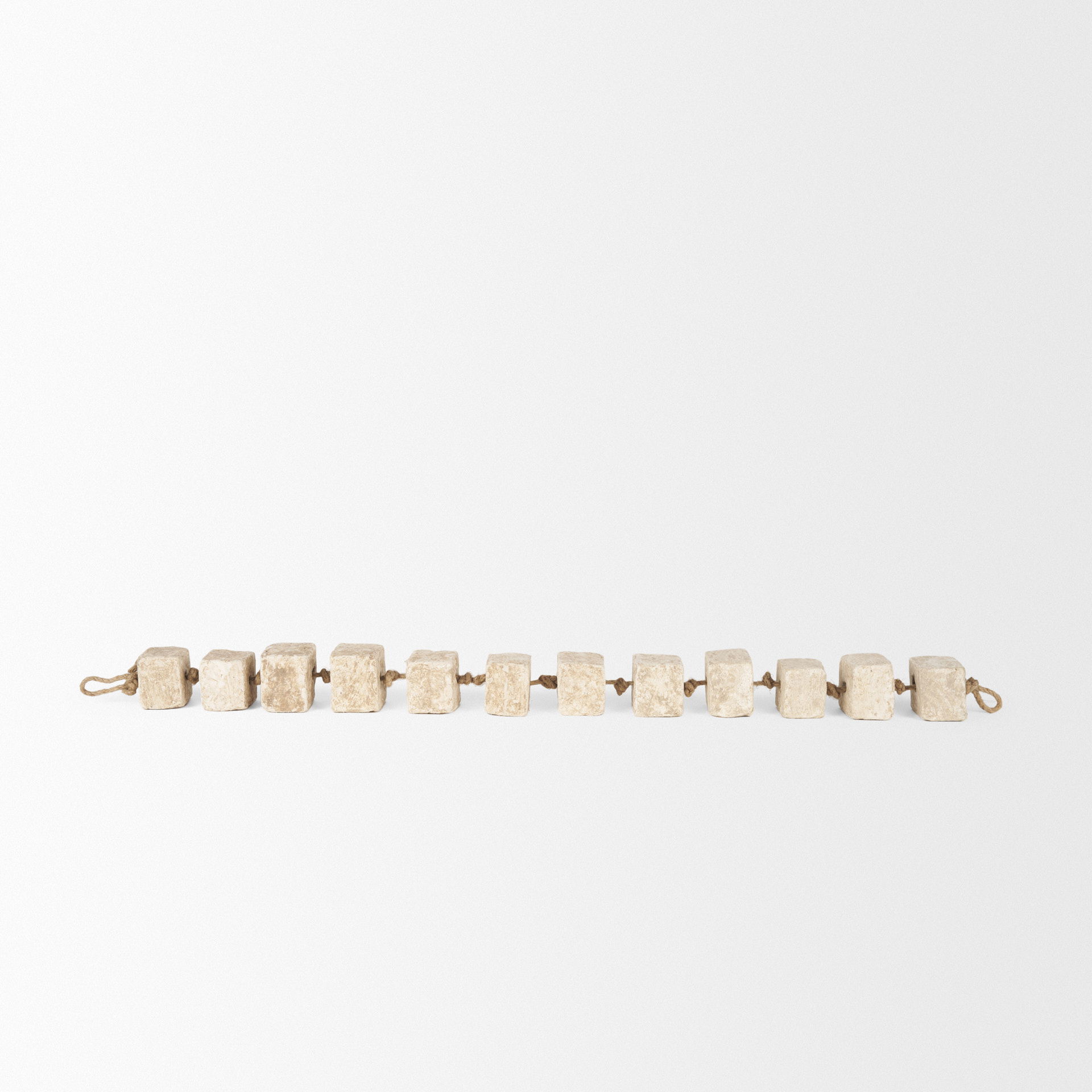 Mala Beige Paper Mache Cube Garland large image 