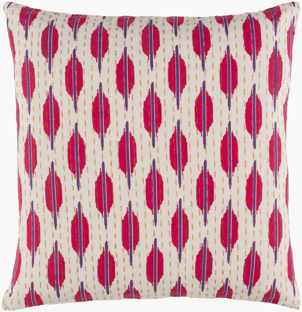 Kantha Accent Pillow, Decorative Pillow by Surya, 18" length x 18" width