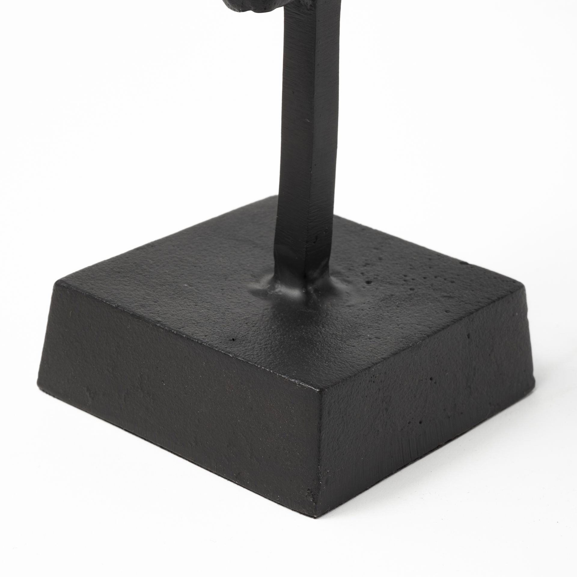 Caleb 4L x 5W Black Metal Tribal Figurine large image 