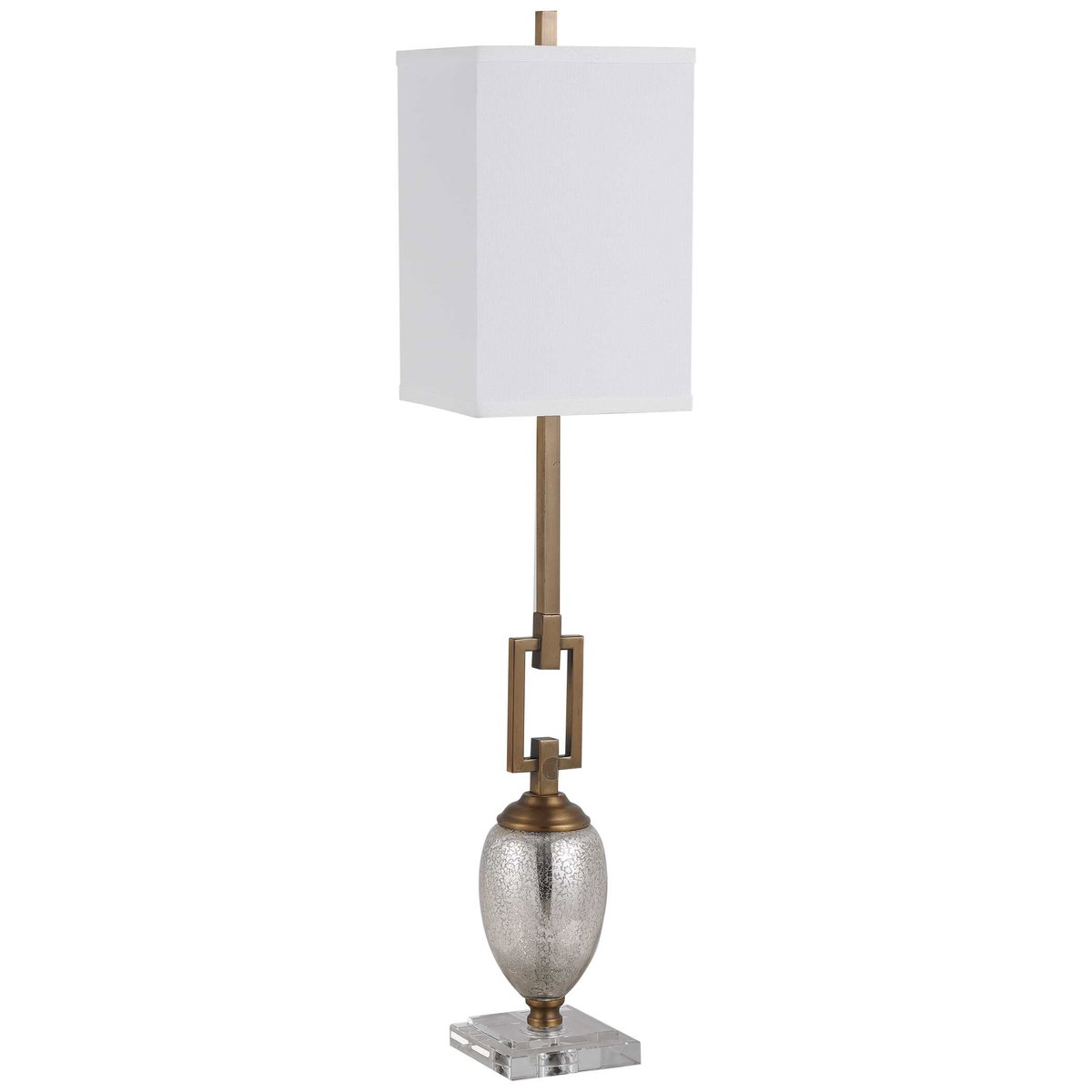Copeland Mercury Glass Buffet Lamp, by Uttermost, 8" width x 3' height x 8" depth View 5