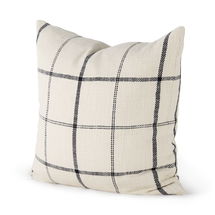 Online Designer Living Room Sam 18 x 18 white With dark Details Decorative Pillow Cover