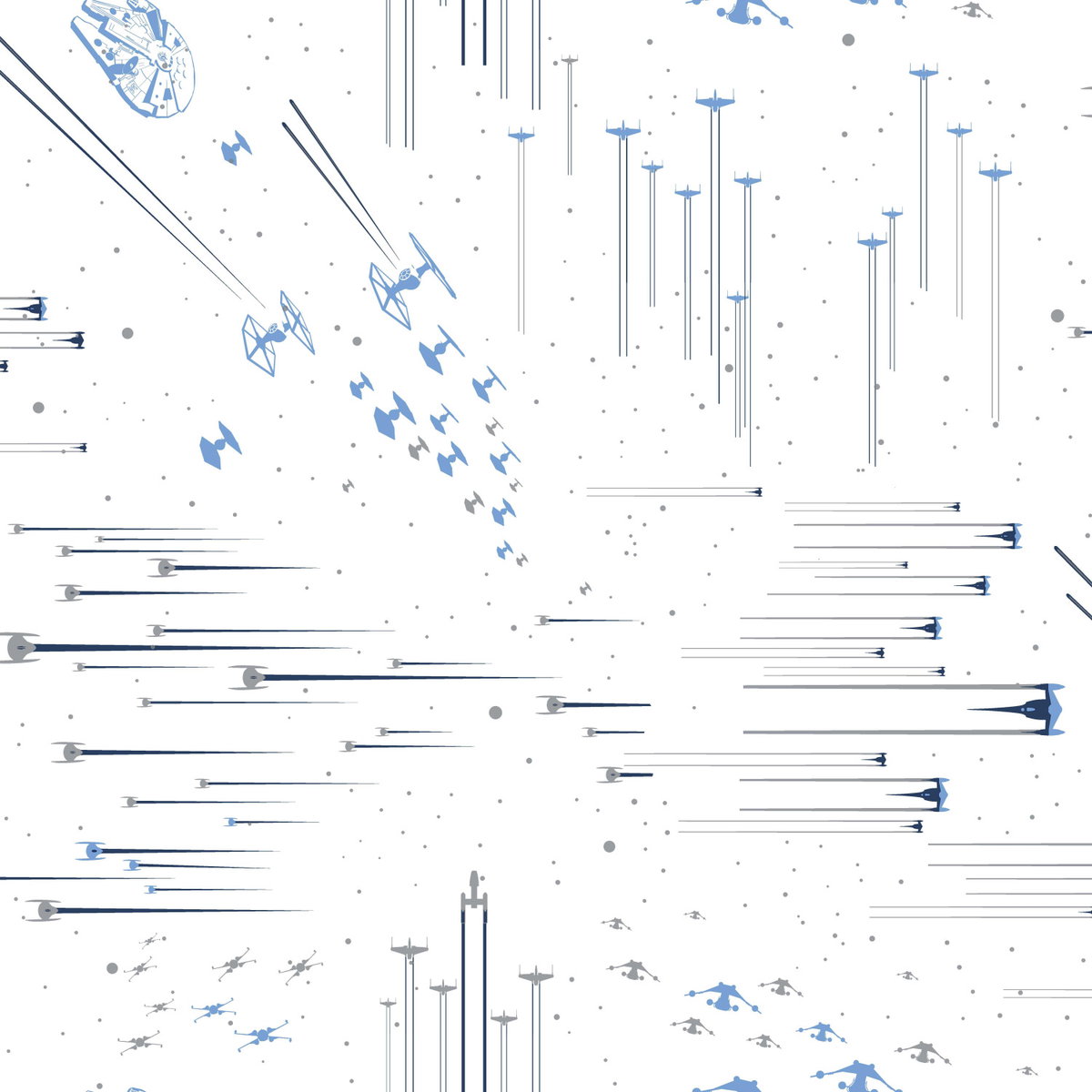 Star Wars: Galactic Battles Blue Peel & Stick Wallpaper, by York Wall, 16'6" length x 1'8.5" width x 0.02" depth