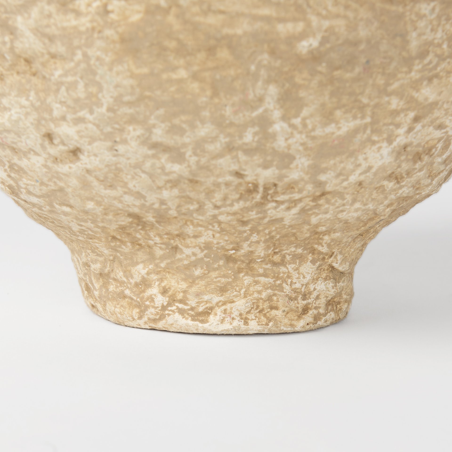 Ritu Small Beige Paper Mache Pot Vase large image 