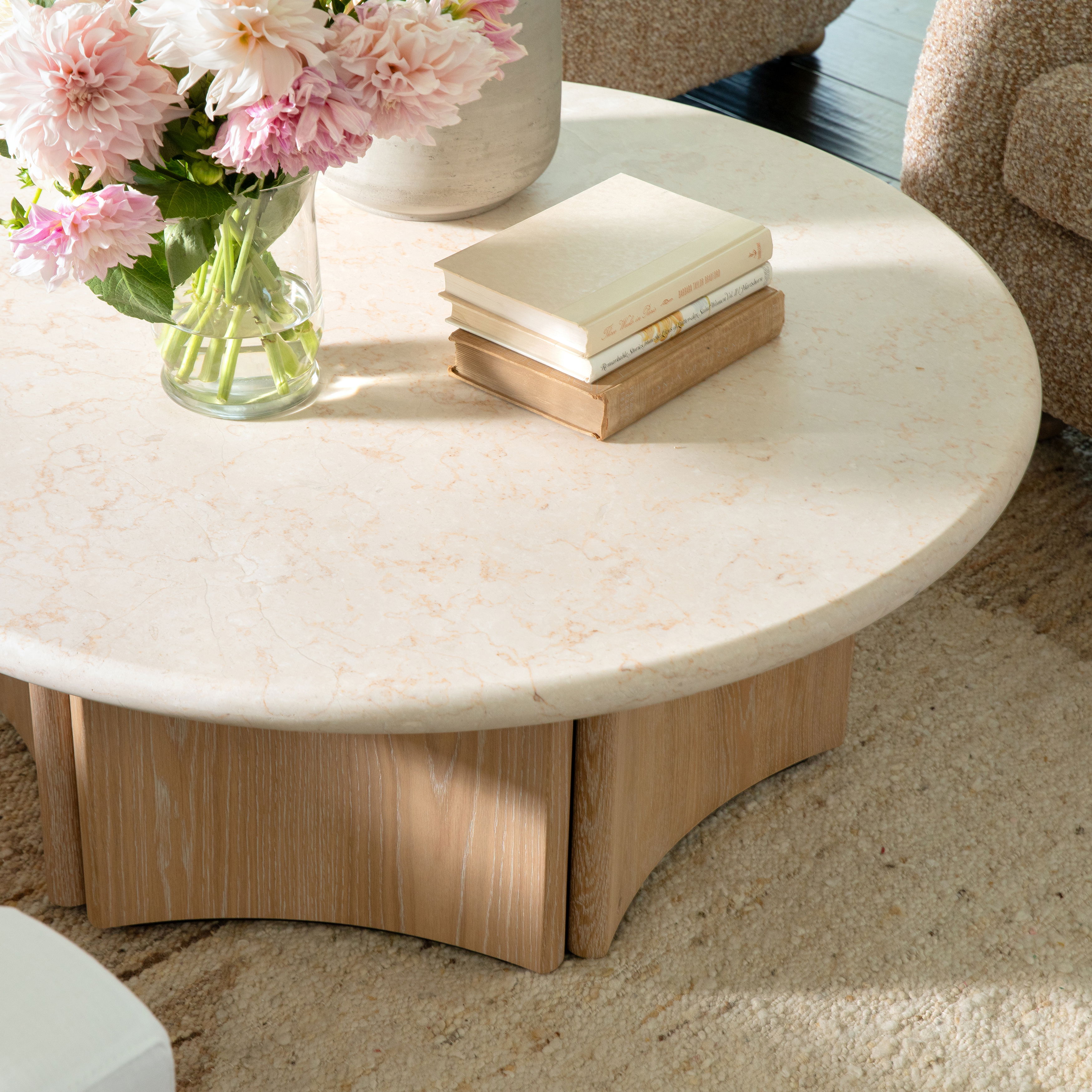 Oja Coffee Table Natural, by Dovetail, 43.25" width x 15.75" height x 43.25" diameter x 43.25" depth View 5
