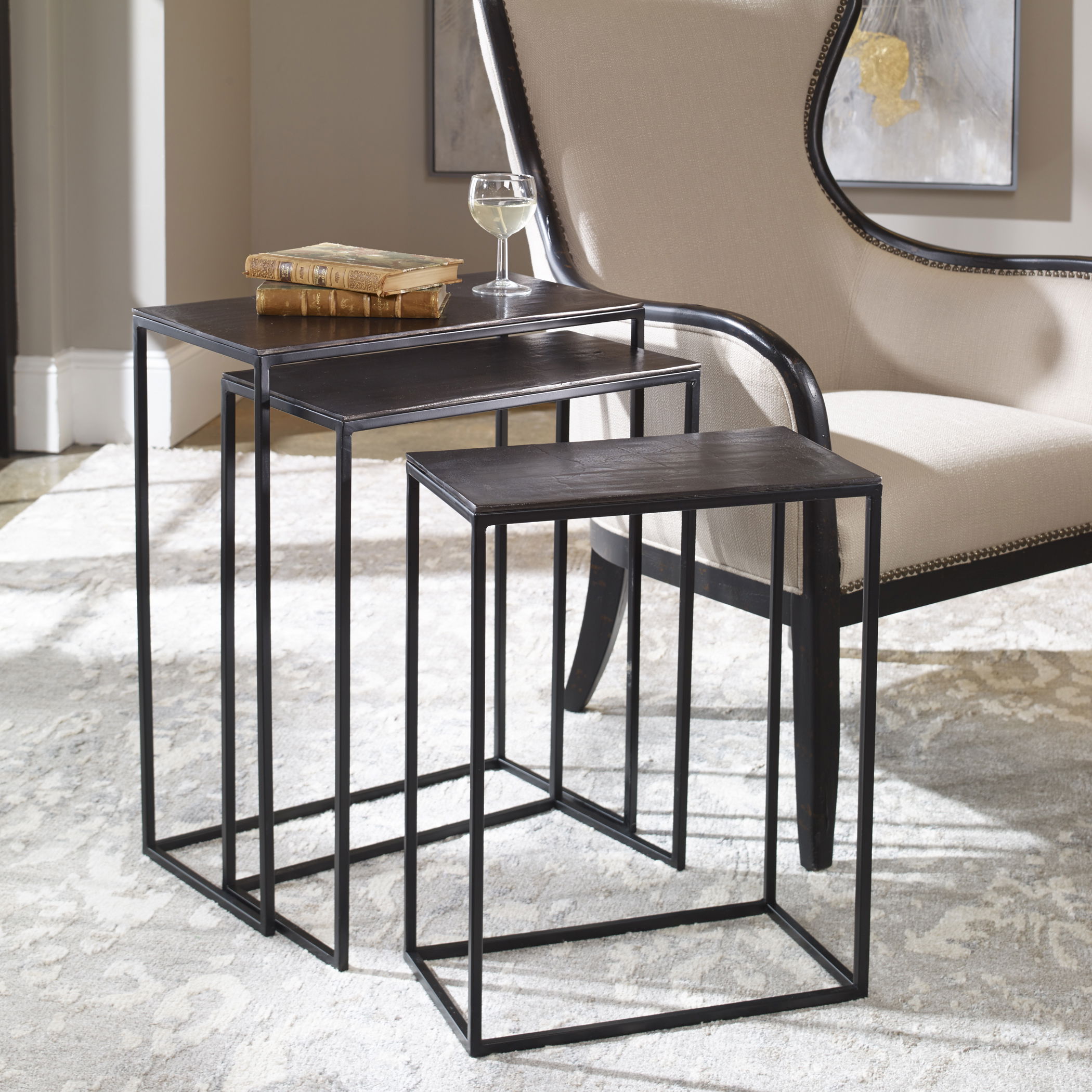 Coreene Iron Nesting Tables S/3 large image 