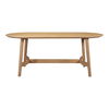 Trie Small Dining Table Natural, by Moe's Home, 76" width x 30" height x 36" depth thumbnail 1
