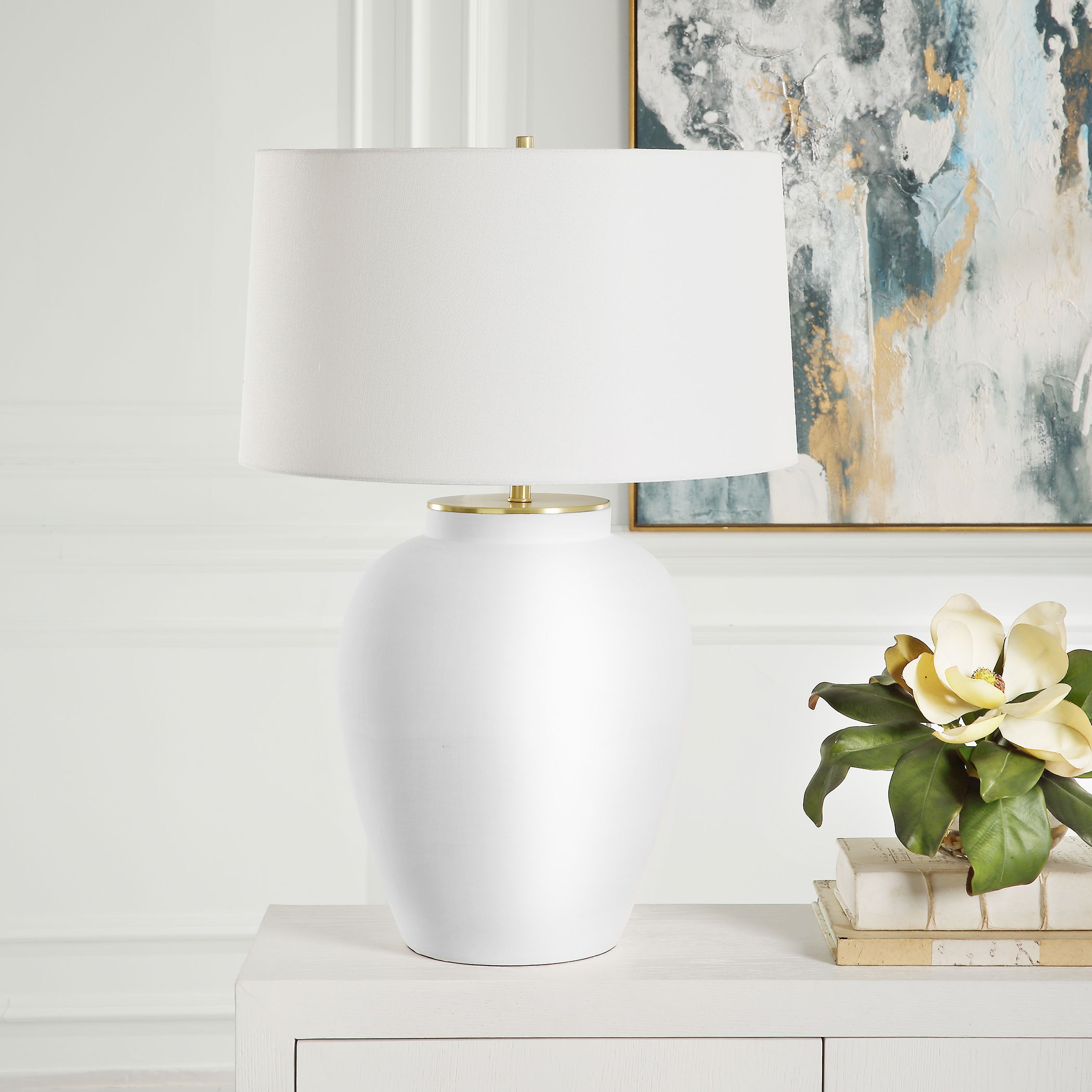 Adelaide White Table Lamp large image 