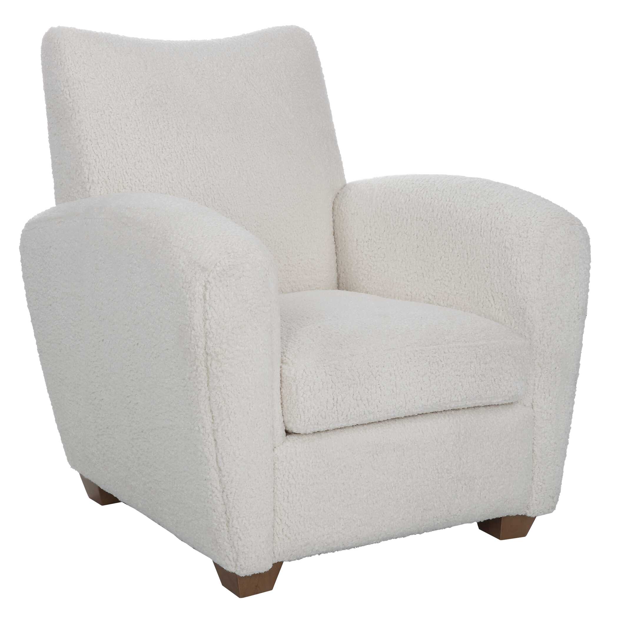 Teddy White Shearling Accent Chair, Furniture by Uttermost, 32" width x 35.5" height x 34.5" depth View 5