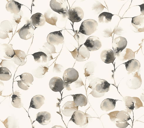 Eucalyptus Trail Black & Caramel Wallpaper