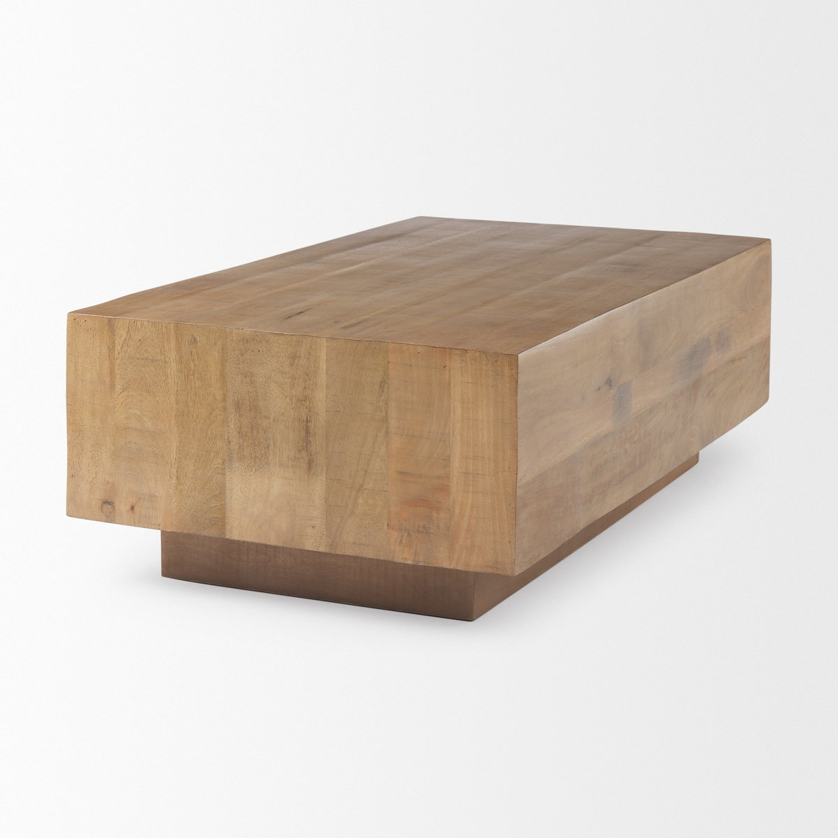 Hayden Light Brown Wood Rectangular Coffee Table, by Mercana, 48" length x 28" width x 16" height View 6