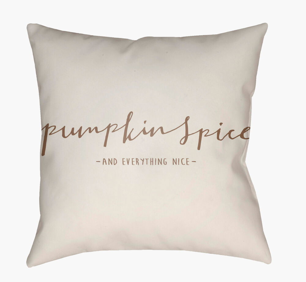 Pumpkin Spice Accent Pillow, Decorative Pillow by Surya, 18" length x 18" width