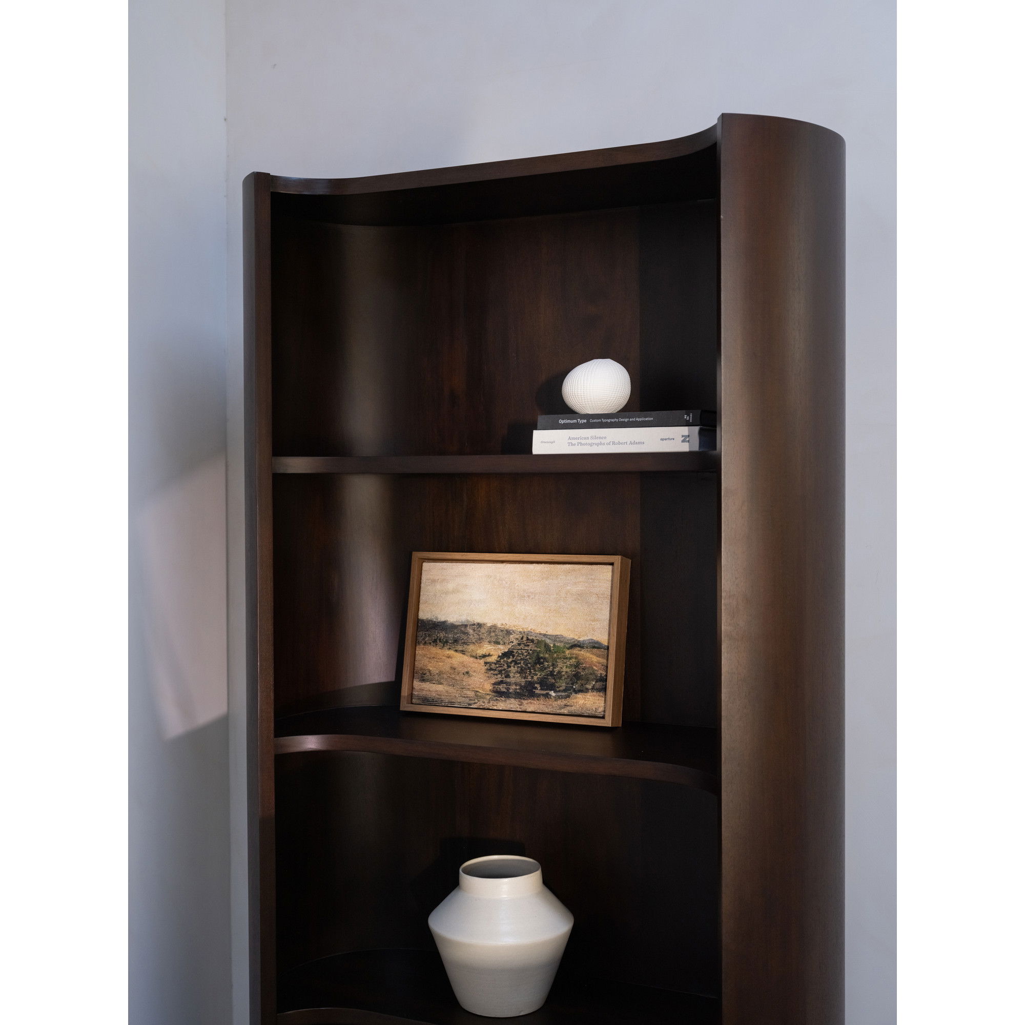 Nera Bookcase Brown, Shelving & Bookcase by Moe's Home, 40.5" width x 77.2" height x 17.4" depth View 9