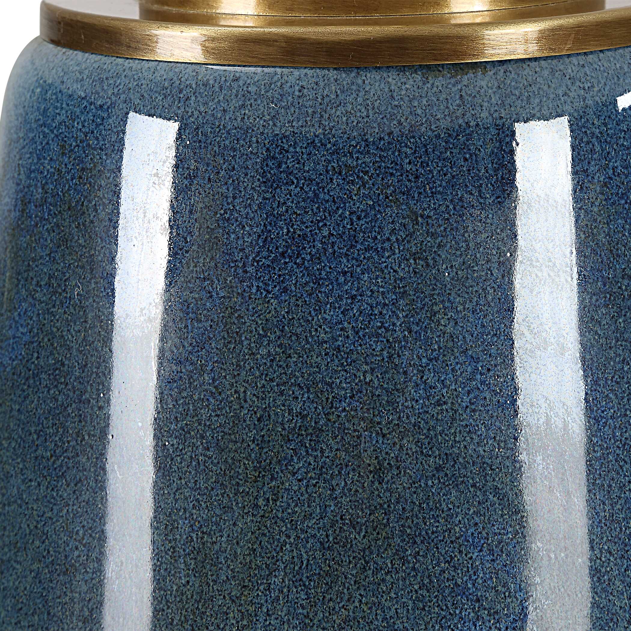 Submerged Deep Blue Table Lamp, by Uttermost, 16" width x 26.25" height x 16" depth View 8