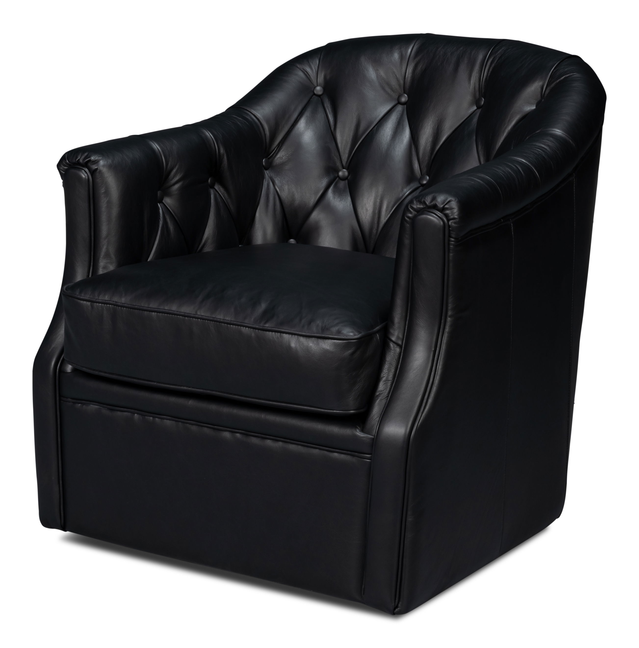 Coolidge Leather Swivel Chair, Black large image 