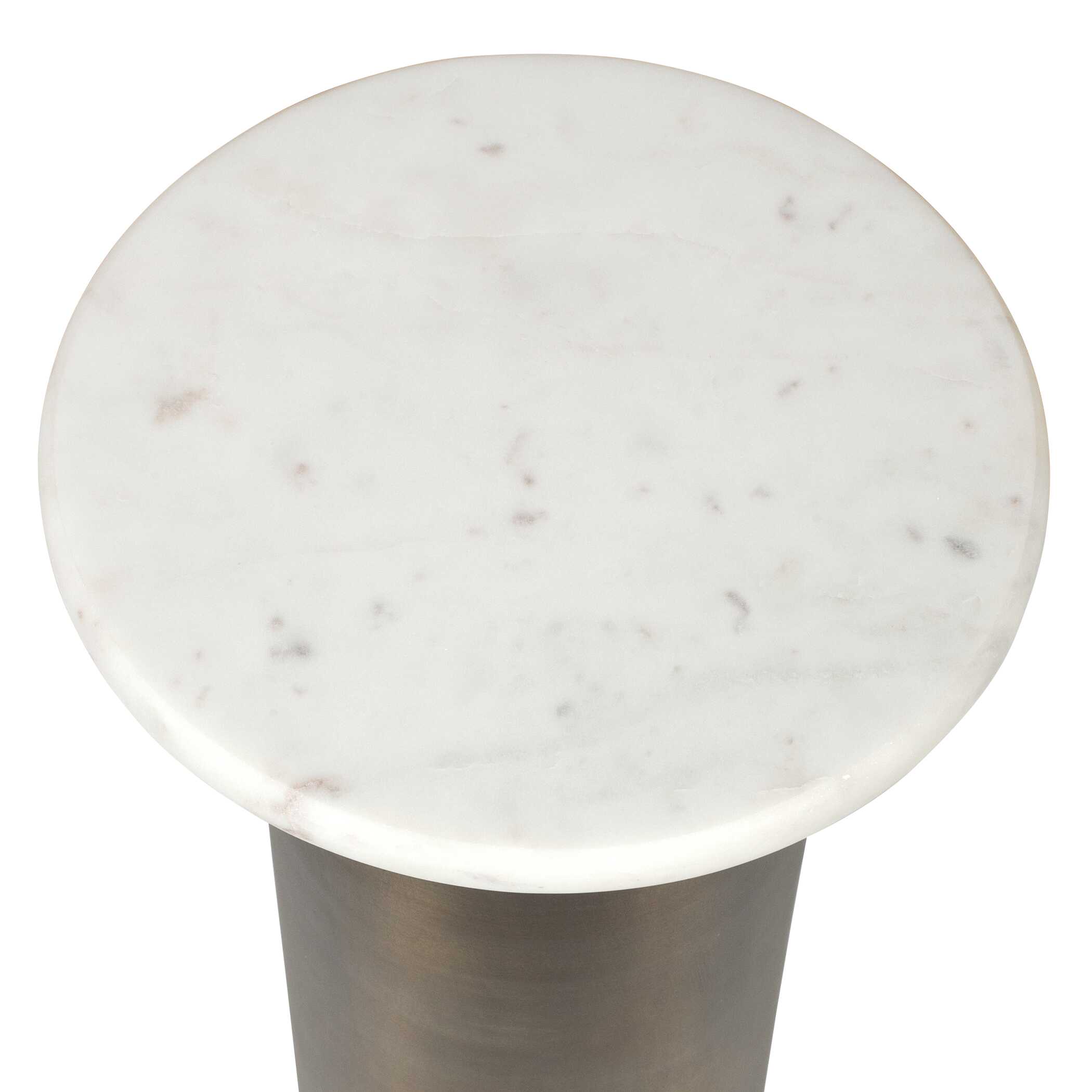 Reiss Marble & Brass Drink Table, Furniture by Uttermost, 12" width x 22.5" height x 12" depth View 3