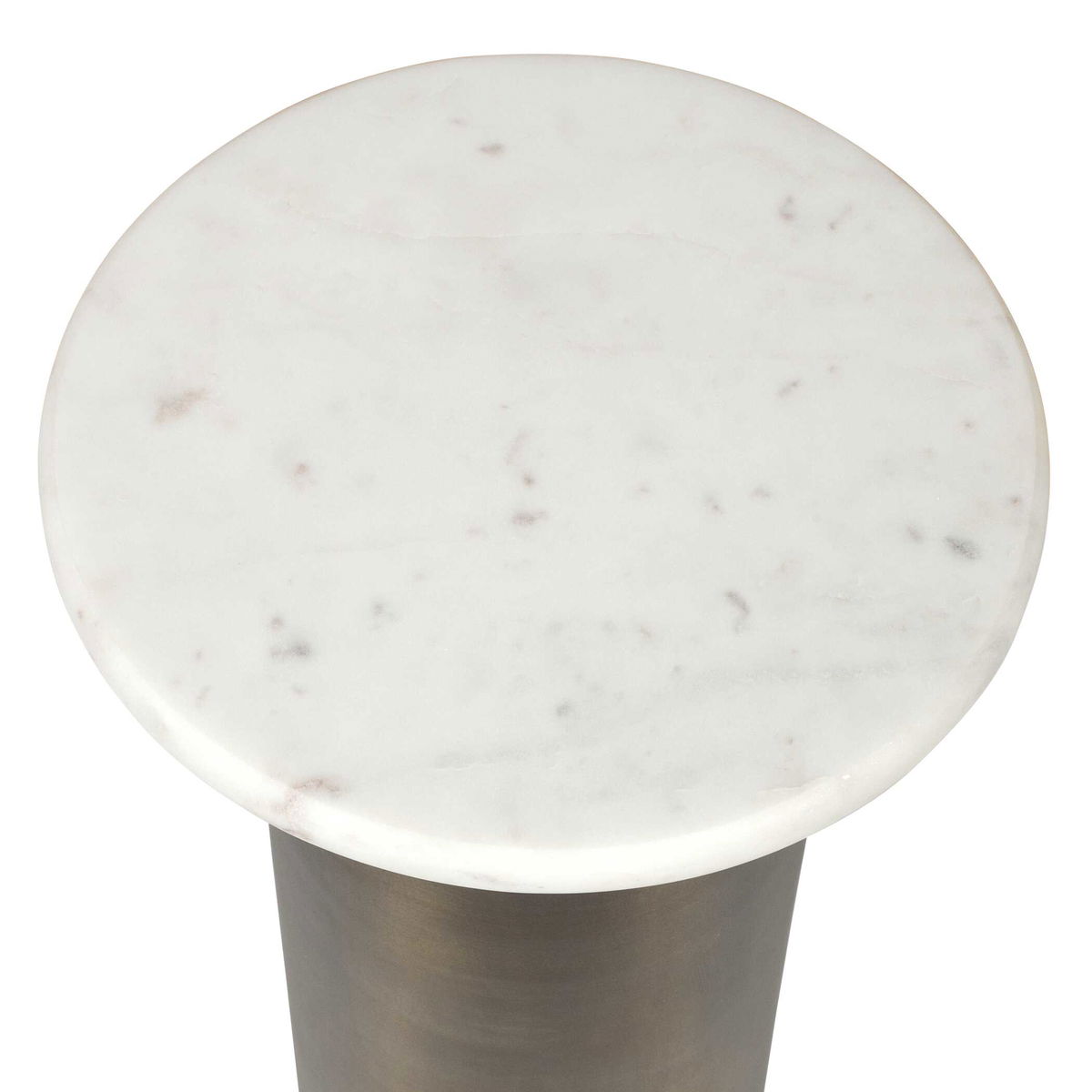 Reiss Marble & Brass Drink Table, Side & End Table by Uttermost, 12" width x 22.5" height x 12" depth View 3