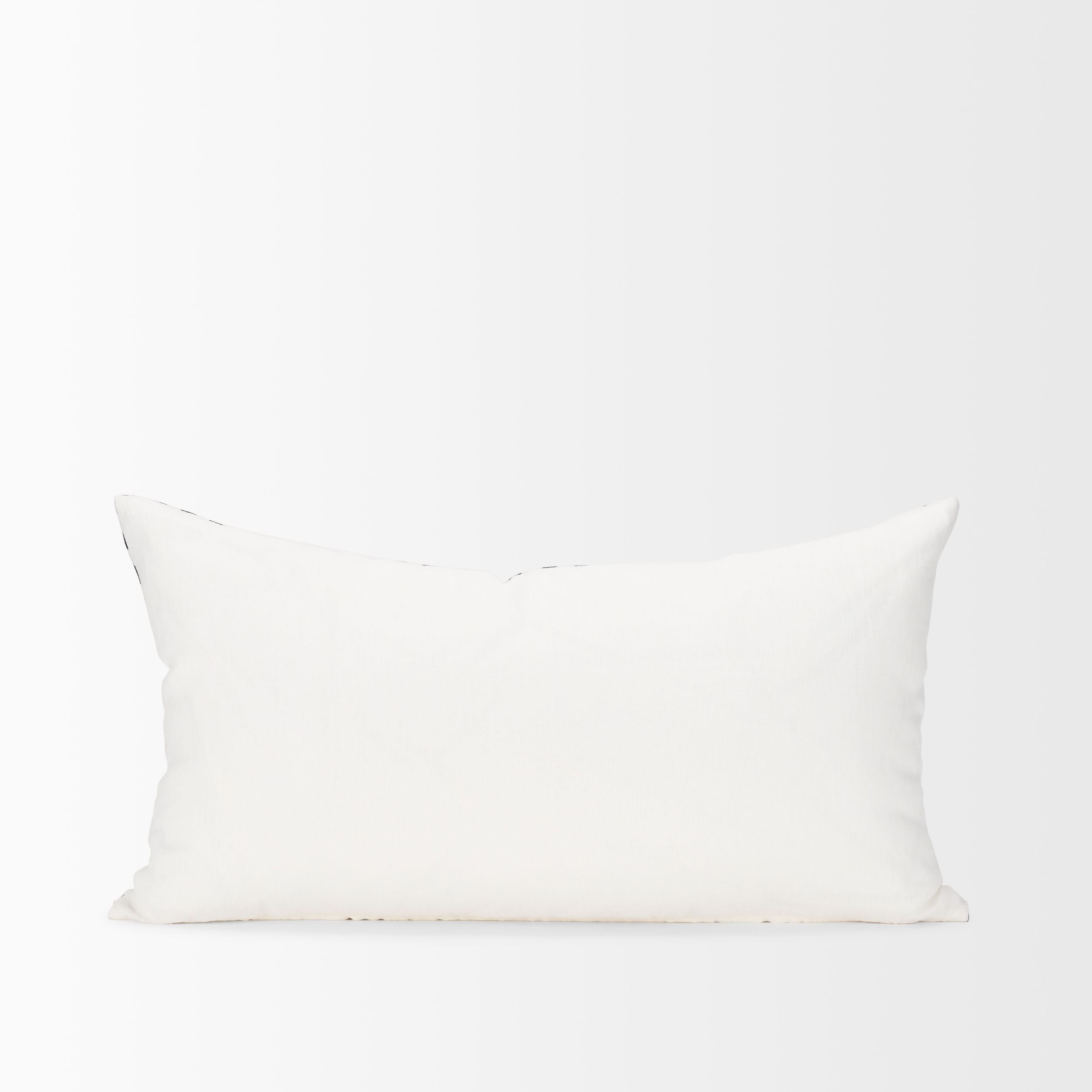Jolie Cream with Black Print Linen Lumbar Decorative Pillow Cover large image 