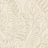 Gold & Cream Metallic Modern Fern Wallpaper thumbnail 0