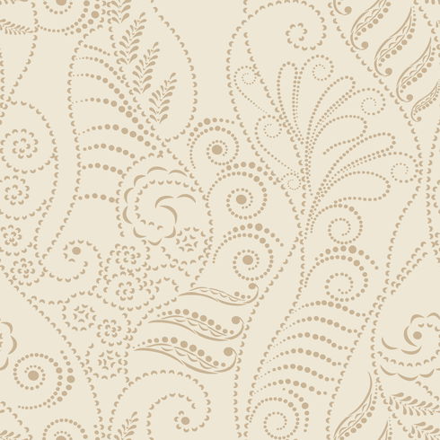Gold & Cream Metallic Modern Fern Wallpaper