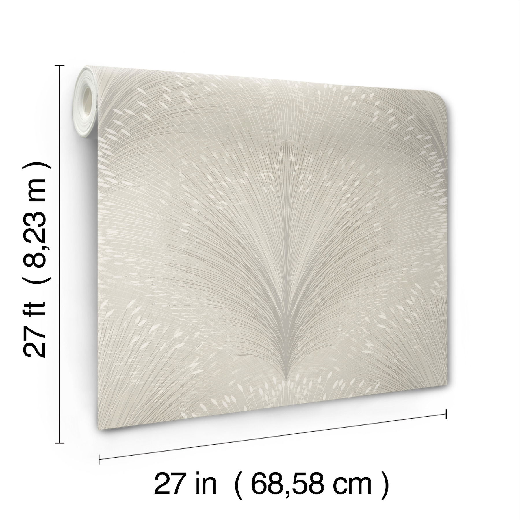Papyrus Plume Grey Wallpaper large image 