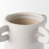Dylan Tall Textured Off White with Handles Ceramic Vase, by Mercana, 8.5" length x 8.5" width x 16" height thumbnail 8