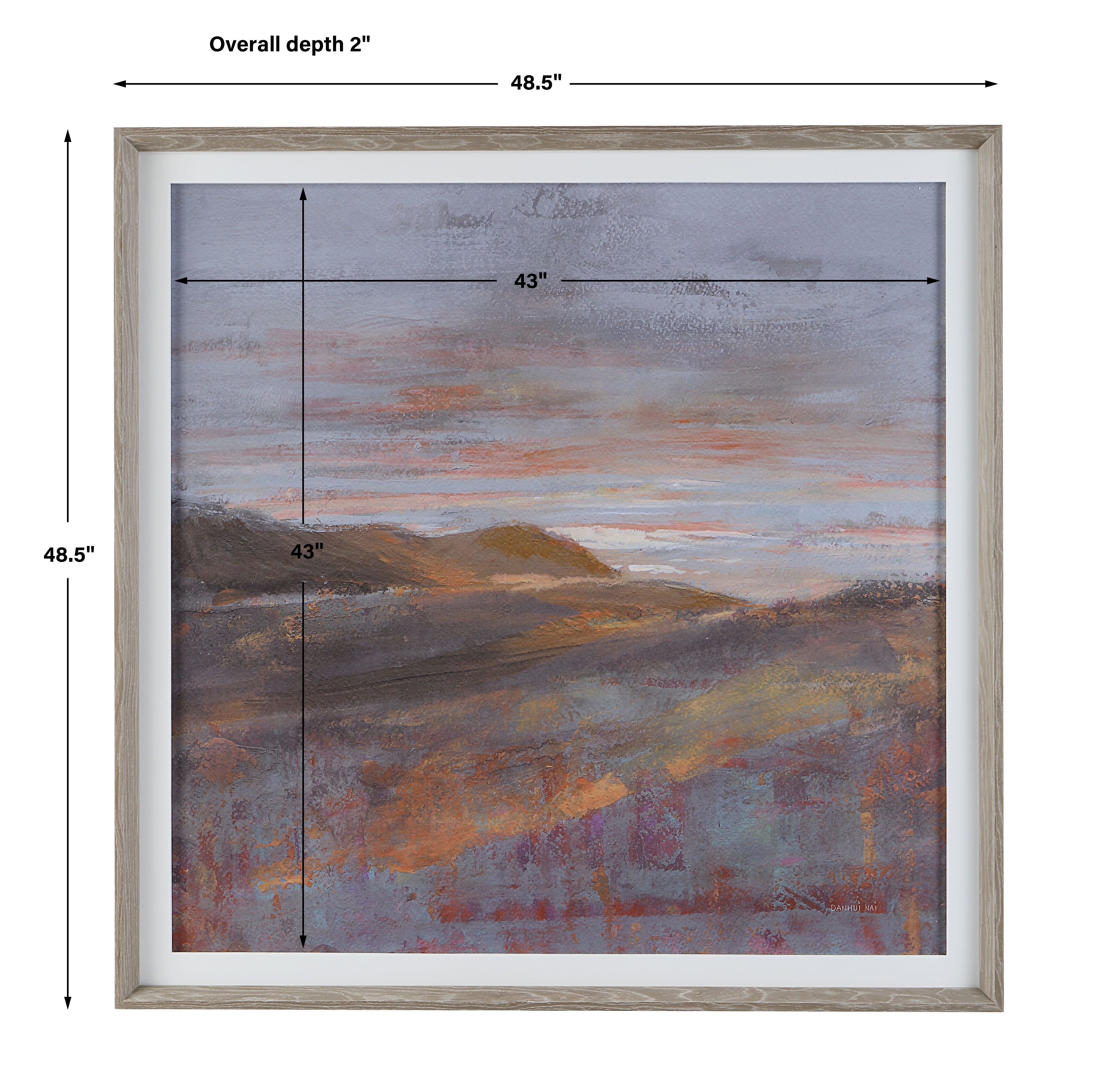 Dawn On The Hills Framed Print, Painting by Uttermost, 48.5" width x 48.5" height x 2" depth View 3