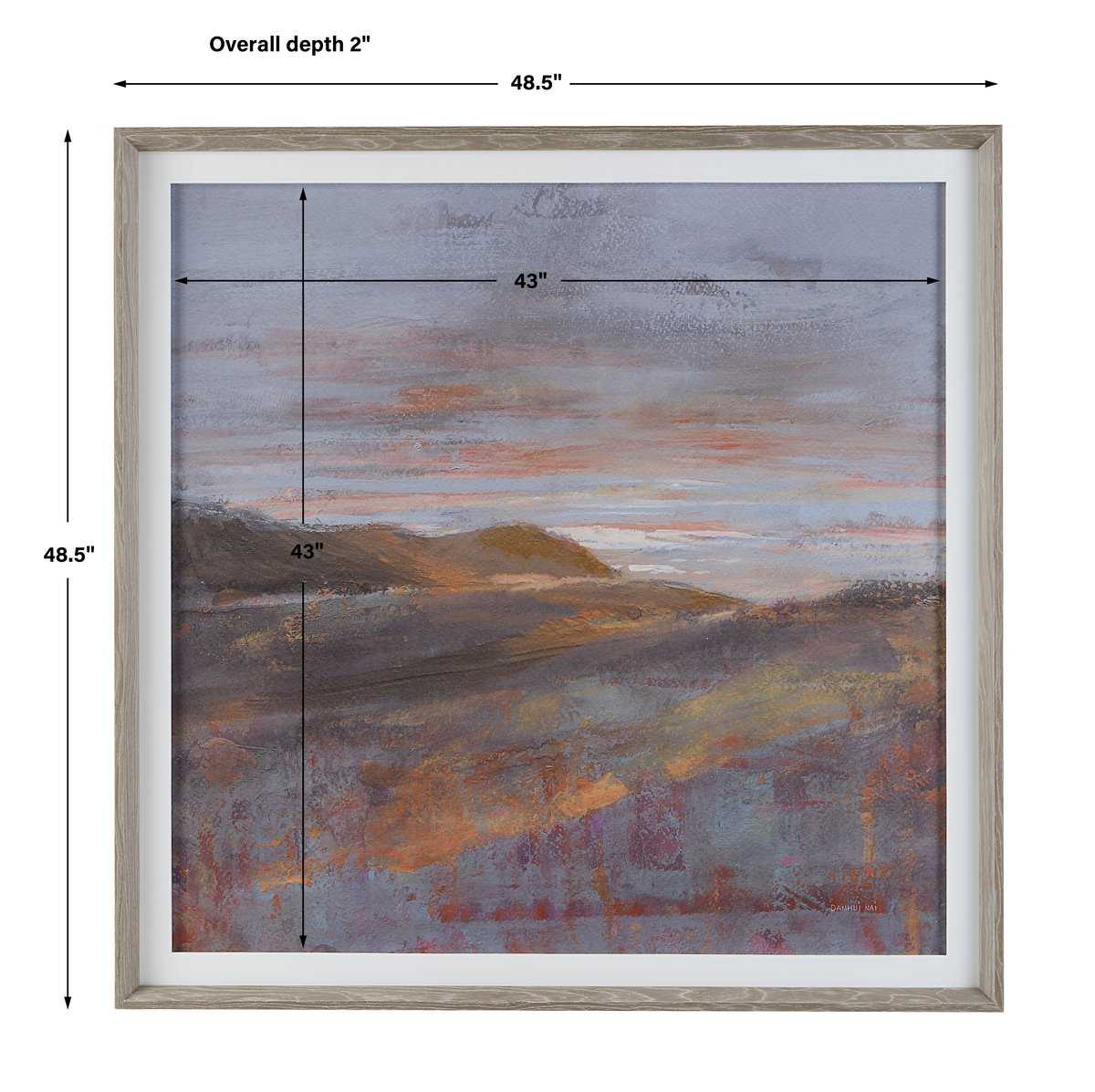Dawn On The Hills Framed Print, Painting by Uttermost, 48.5" width x 48.5" height x 2" depth View 3