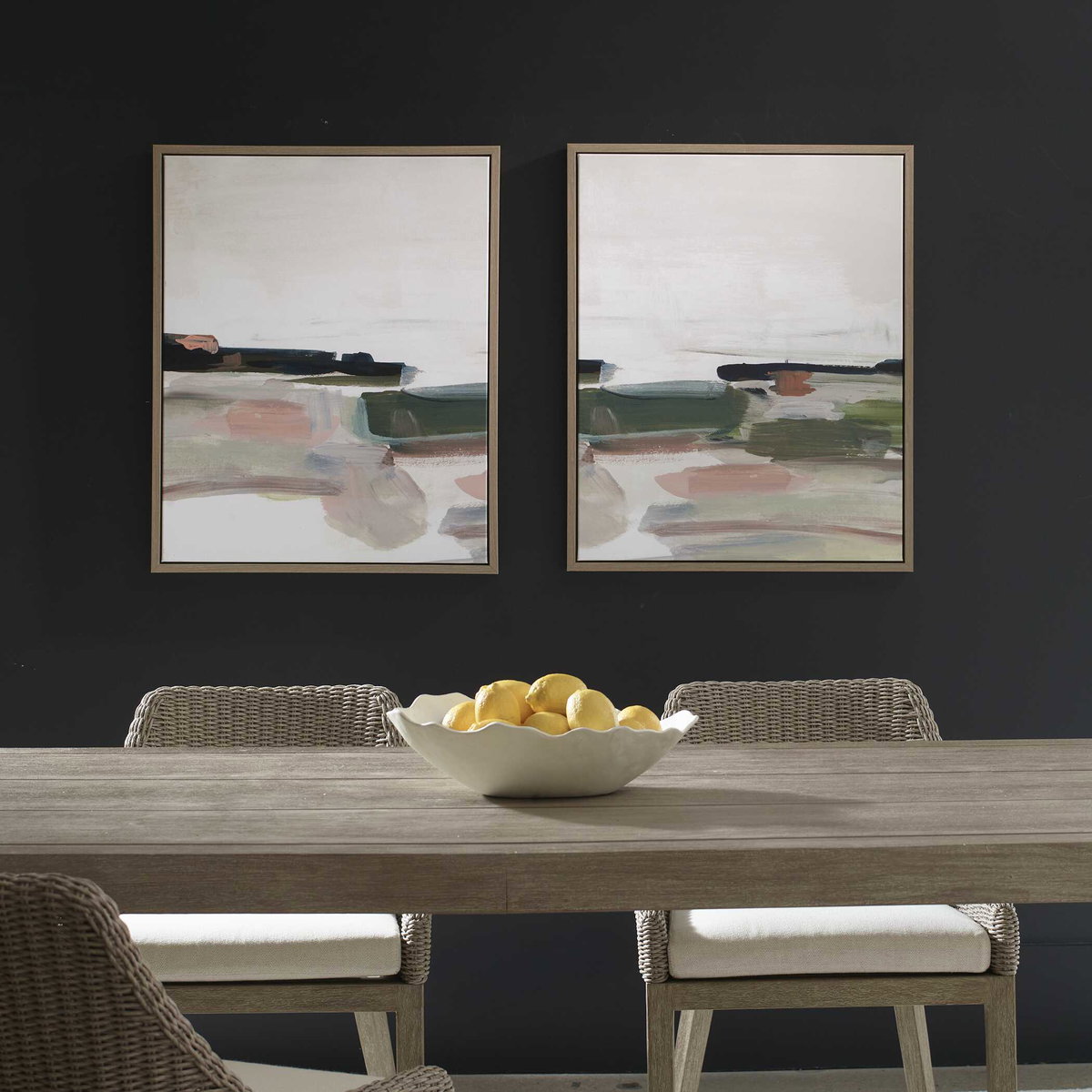 Just Peaking Framed Abstract Prints Set/2, Painting by Uttermost, 25.5" width x 31.5" height x 2" depth View 2