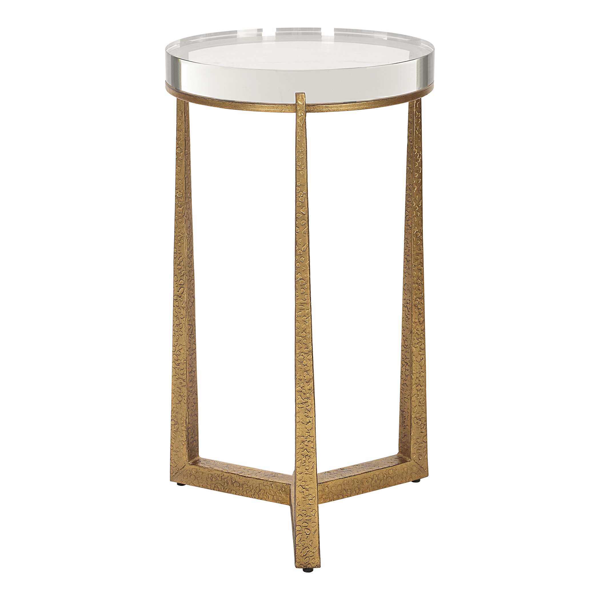 Midas Antique Gold Accent Table, Furniture by Uttermost, 13.5" width x 24.25" height x 13.5" depth View 5