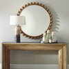 Cyra Wood Beaded Round Mirror, by Uttermost, 3'8" width x 3'8" height x 2.5" depth thumbnail 2