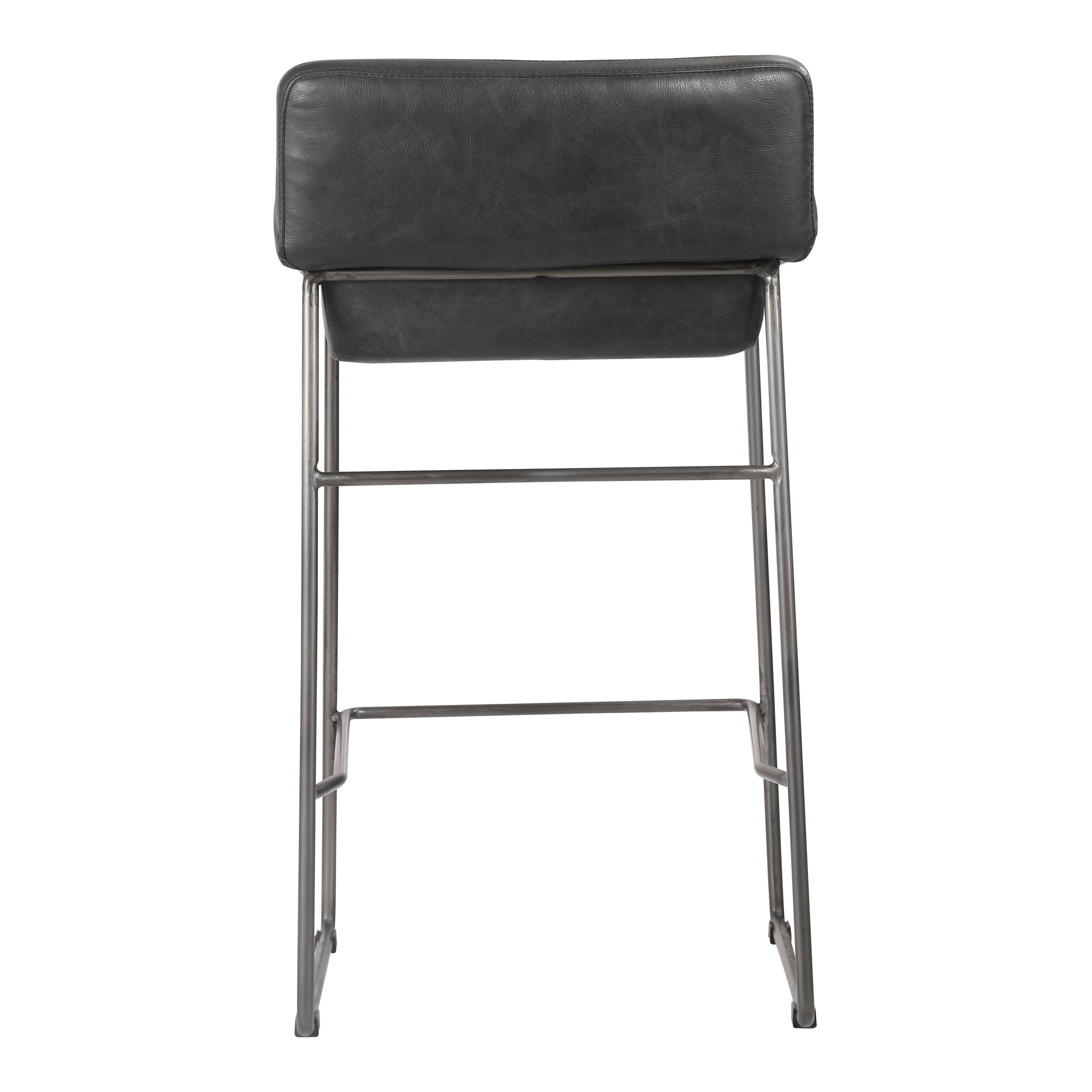 Starlet Counter Stool Onyx Black Leather - Set Of Two, Counter & Bar Stool by Moe's Home, 17" width x 32" height x 20" depth View 7