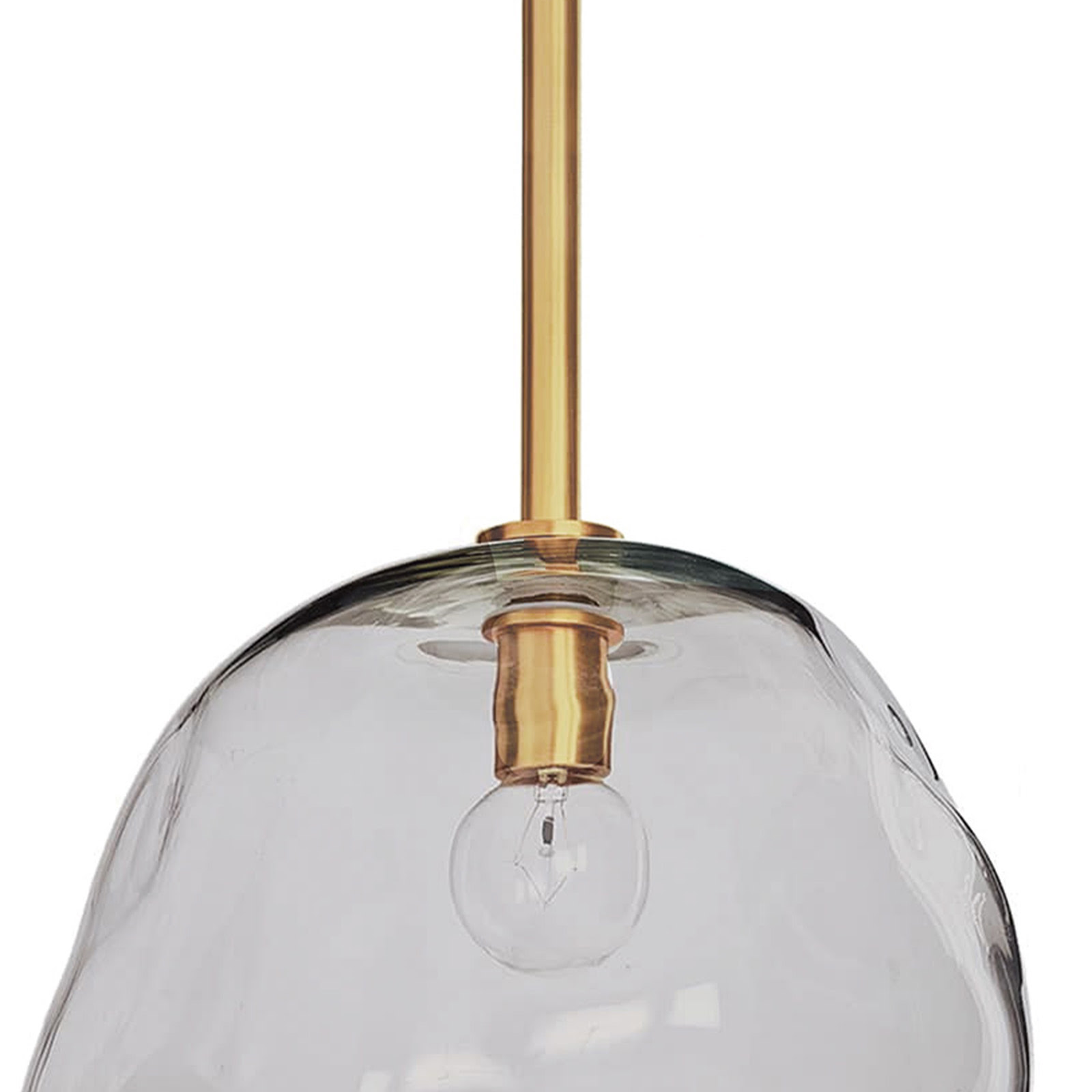 Molten Pendant Large With Smoke Glass (Natural Brass), by Regina Andrew Detroit, 9" width x 20" height x 9" depth View 4