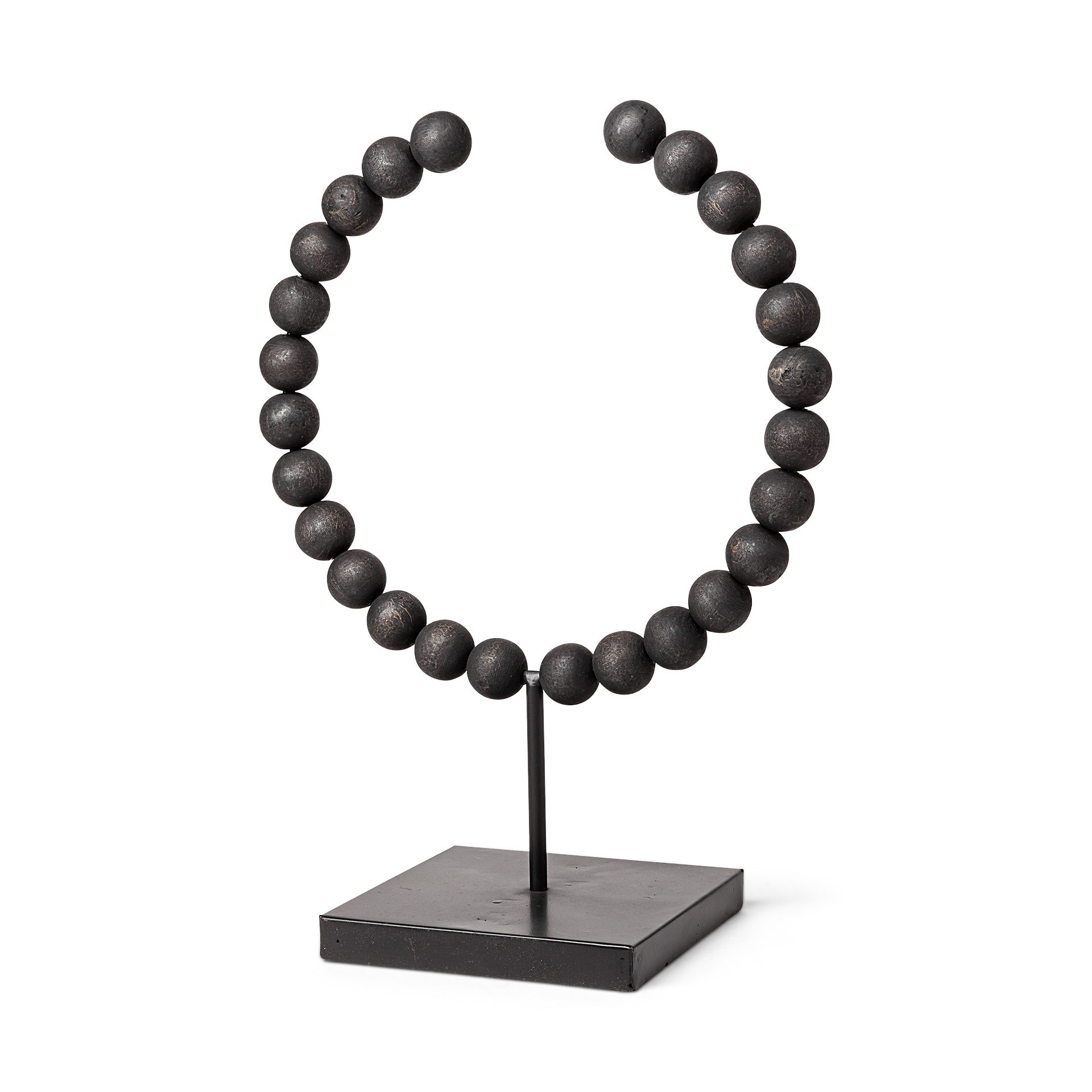 Tulane II (Large) 12L x 6W Black Beaded Broken Sphere Decorative Object, by Mercana, 11.81" length x 6.1" width x 15.55" height View 1